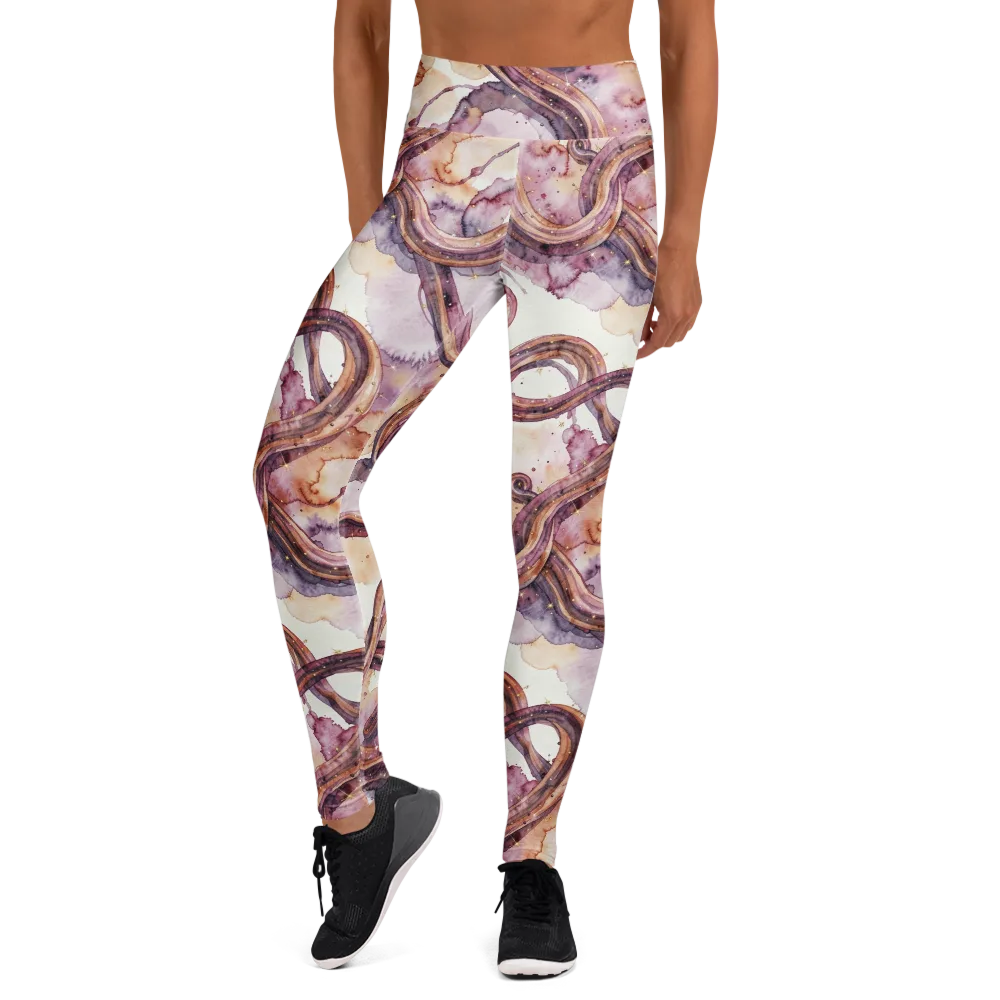 Stardust Swerve on Yoga Leggings — Front