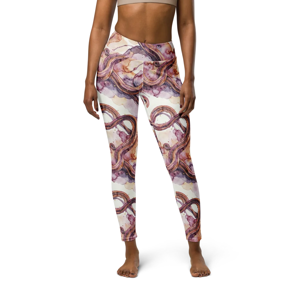 Stardust Swerve on Yoga Leggings — Front