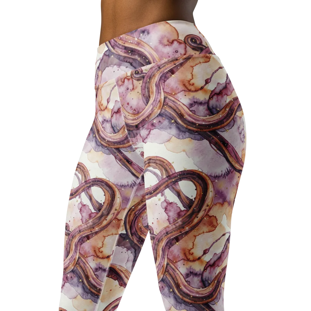 Stardust Swerve on Yoga Leggings — Left Front