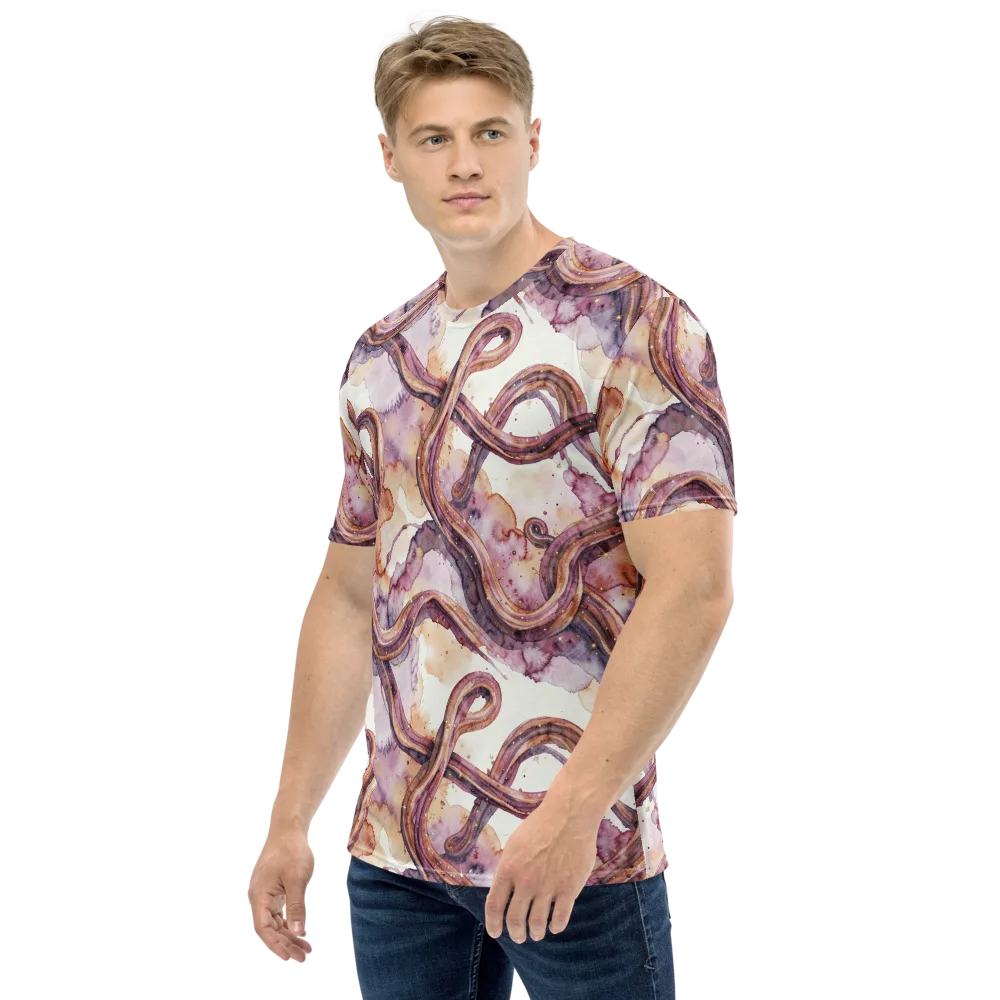 Stardust Swerve on Men's Crew Neck T-Shirt — Left
