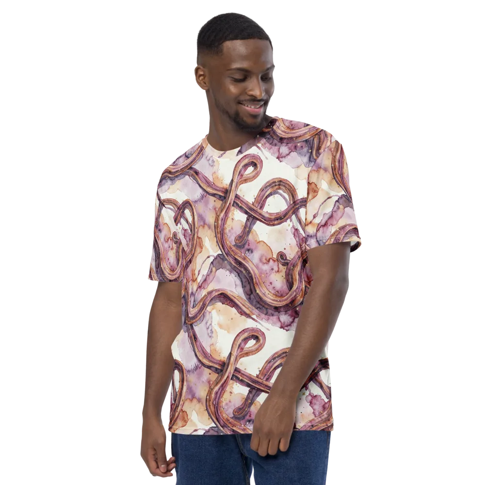Stardust Swerve on Men's Crew Neck T-Shirt — Left