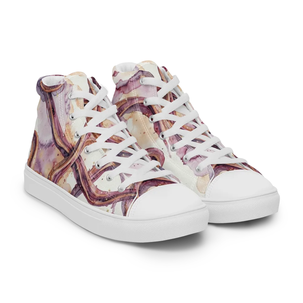 Stardust Swerve on Men's High Top Canvas Shoes — Right Front