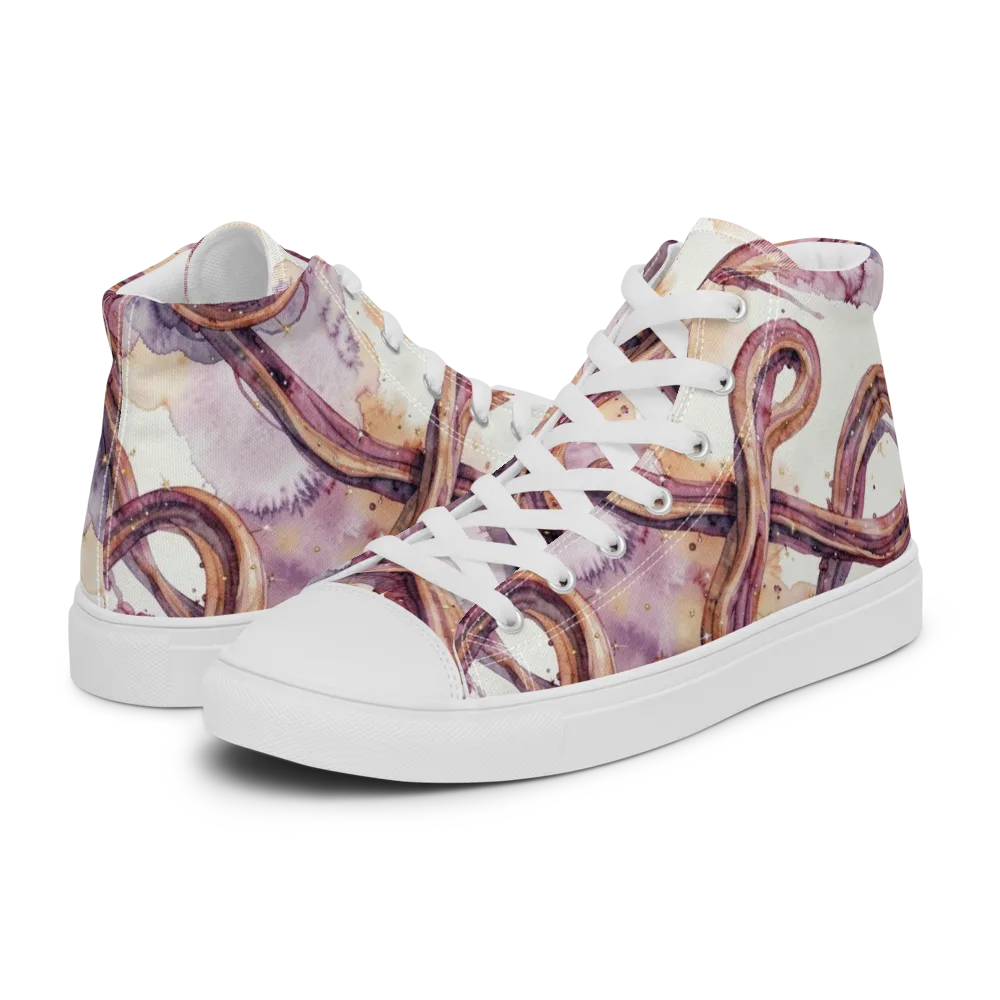 Stardust Swerve on Men's High Top Canvas Shoes — Left