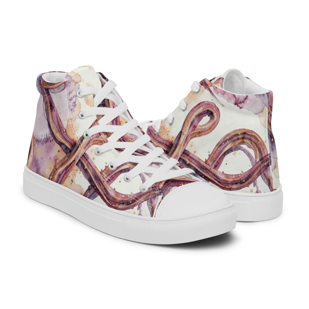 Stardust Swerve on Men's High Top Canvas Shoes — Right