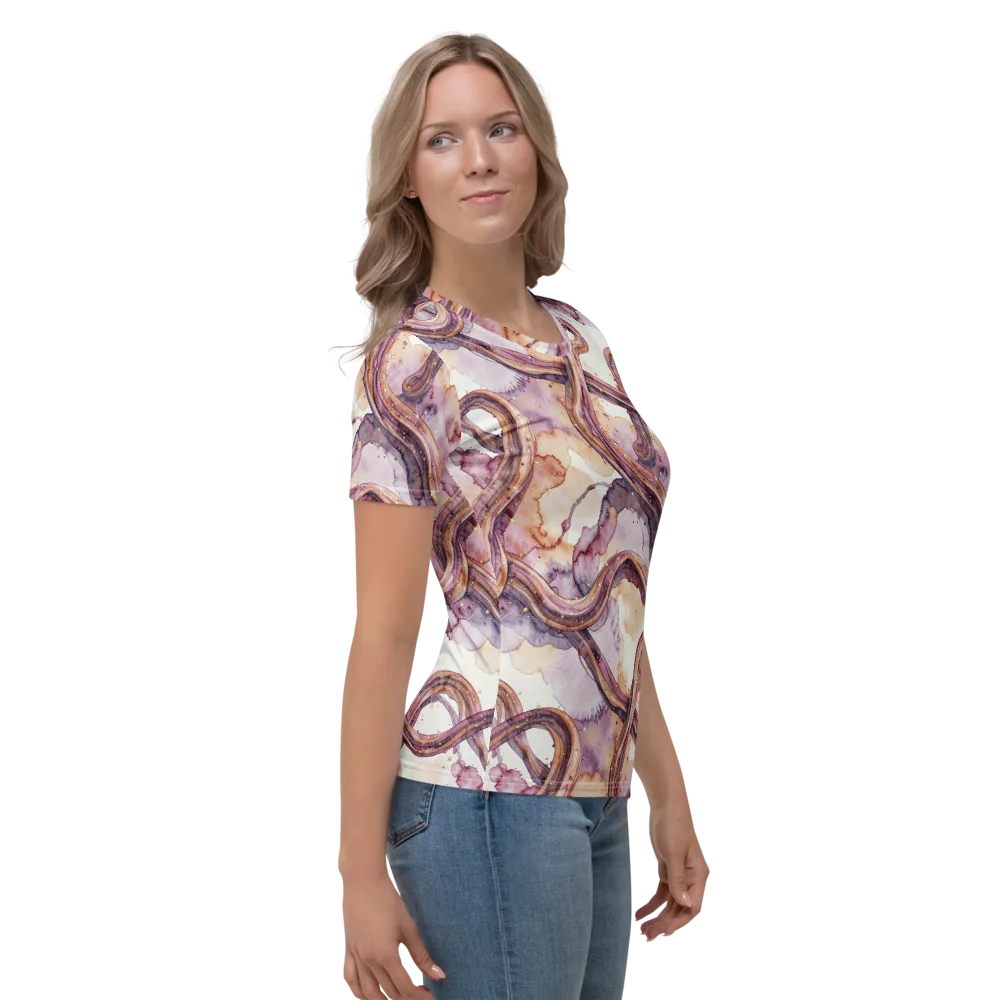 Stardust Swerve on Women's Crew Neck T-Shirt — Right