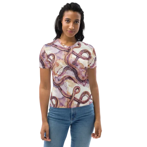 Stardust Swerve on a Women's Crew Neck T-Shirt