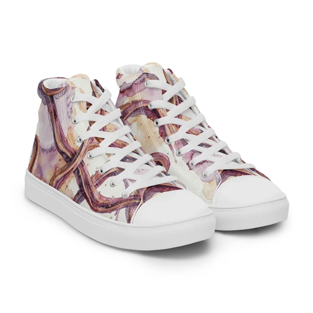 Stardust Swerve on Women's High Top Canvas Shoes — Right Front