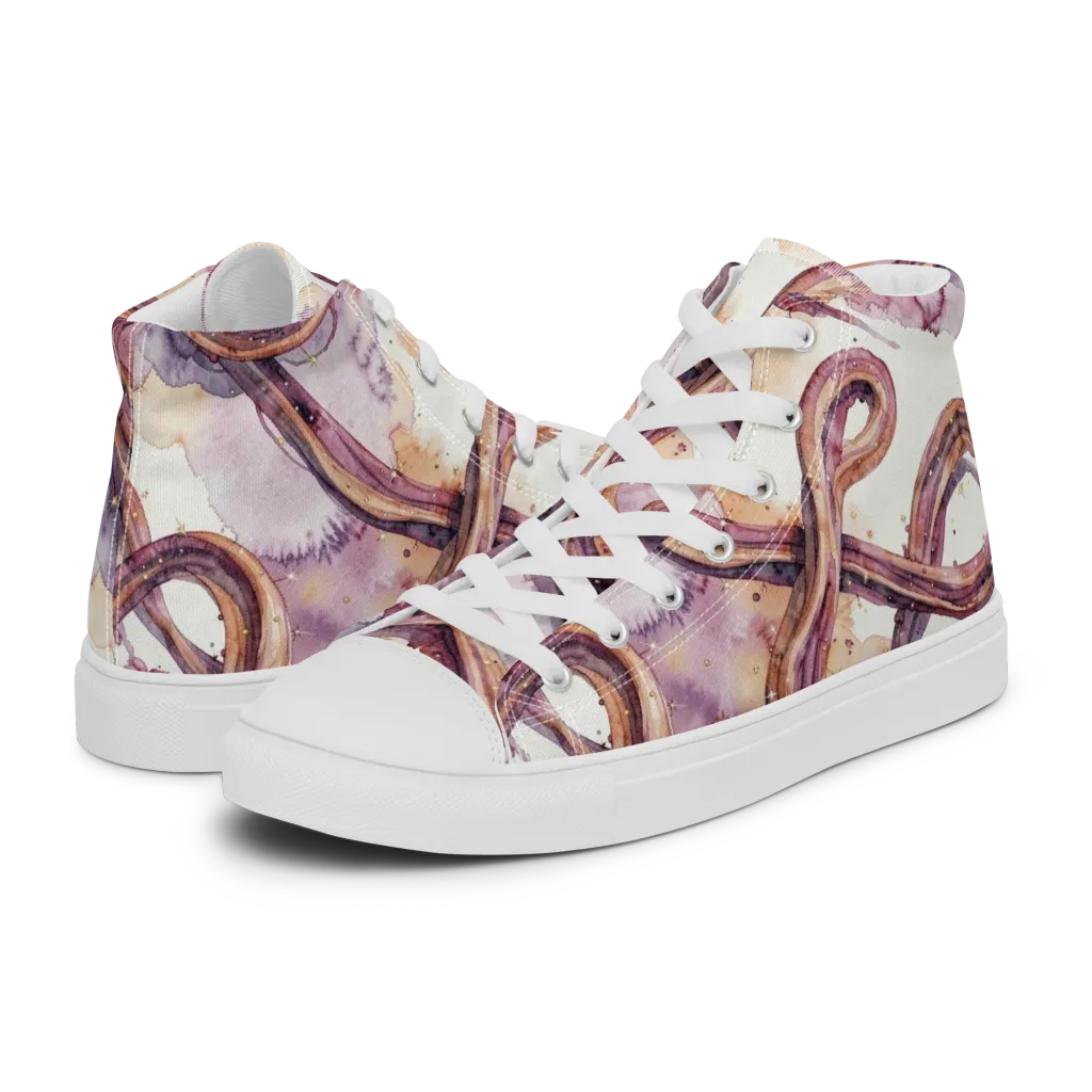 Stardust Swerve on Women's High Top Canvas Shoes — Left