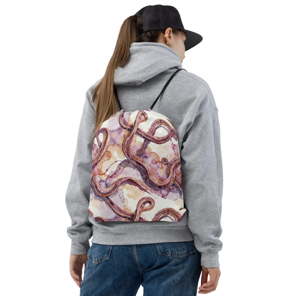 Stardust Swerve on Drawstring Bag — Front