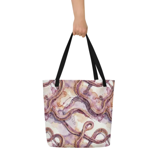 Stardust Swerve on a Large Tote Bag W/ Pocket