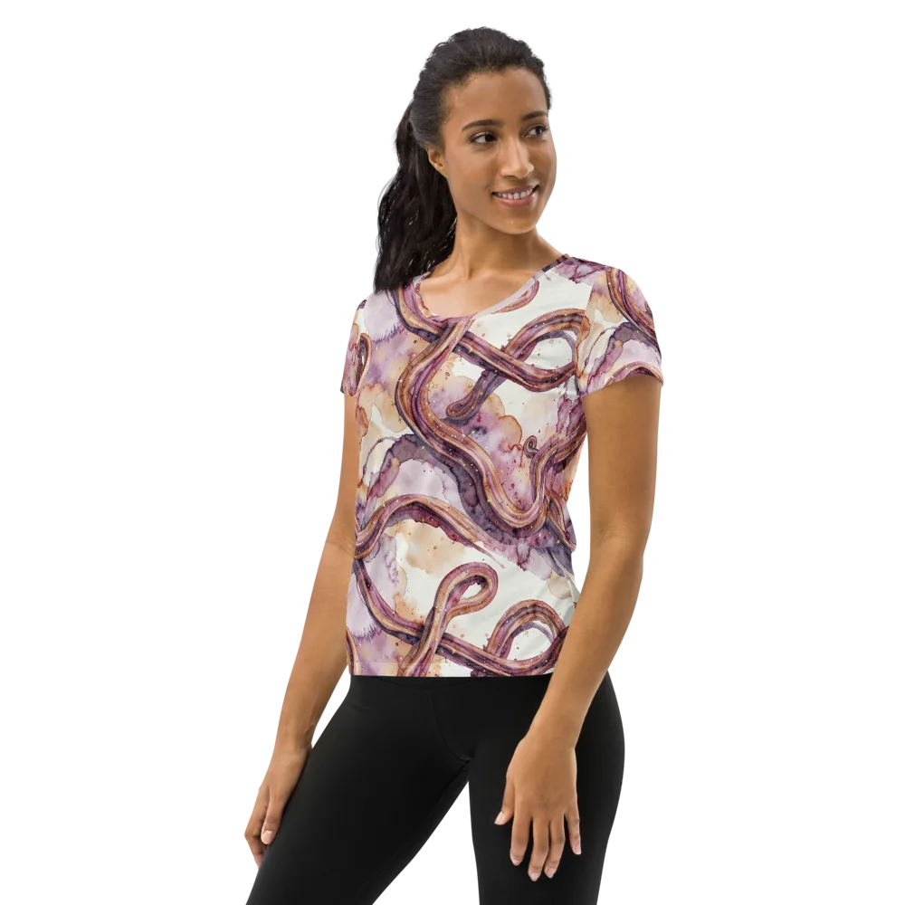 Stardust Swerve on Women's Athletic T-Shirt — Left