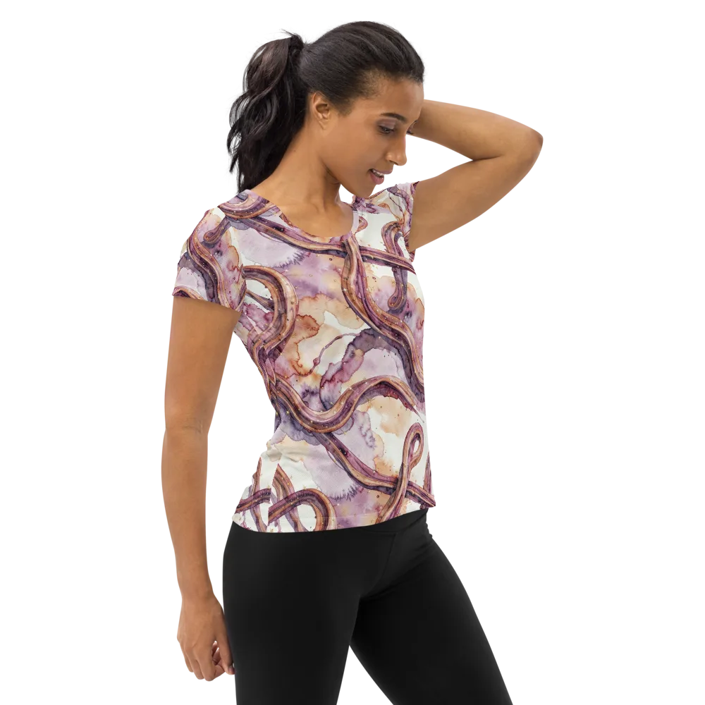 Stardust Swerve on Women's Athletic T-Shirt — Right