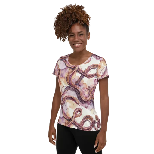 Stardust Swerve on a Women's Athletic T-Shirt
