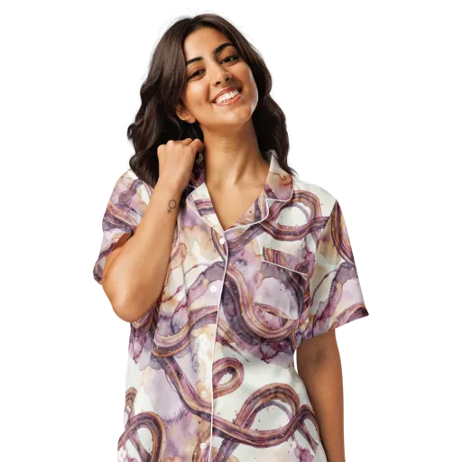 Stardust Swerve on a Women's Short Sleeve Pajama Top