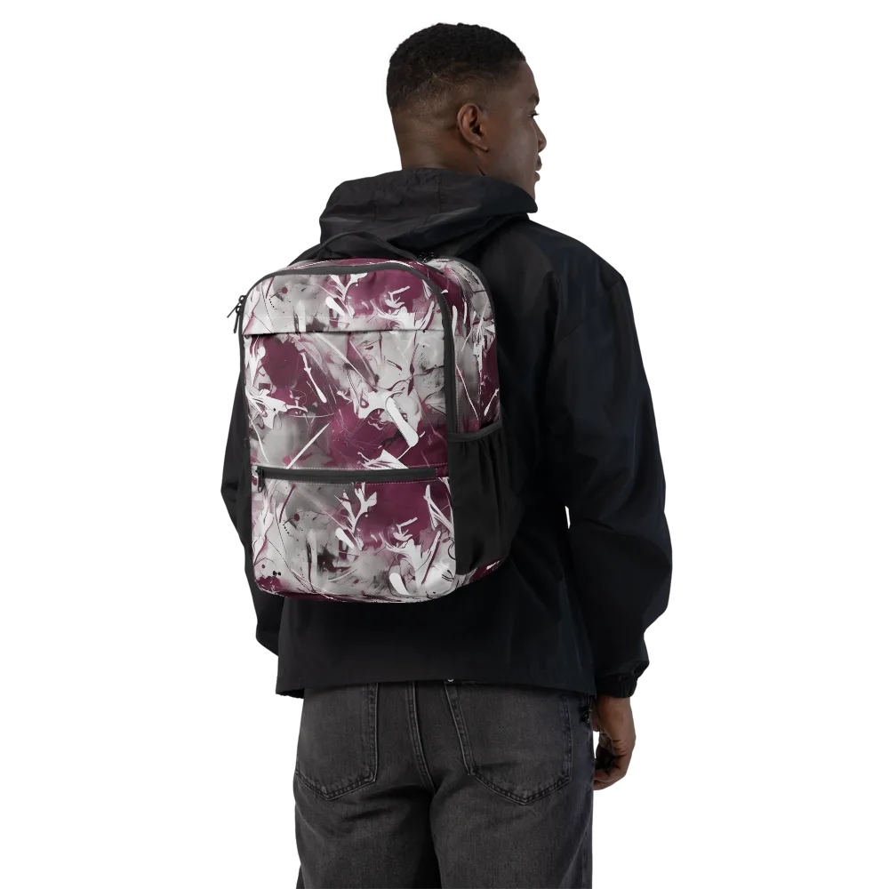 Burgundy Static on Utility Backpack — Back