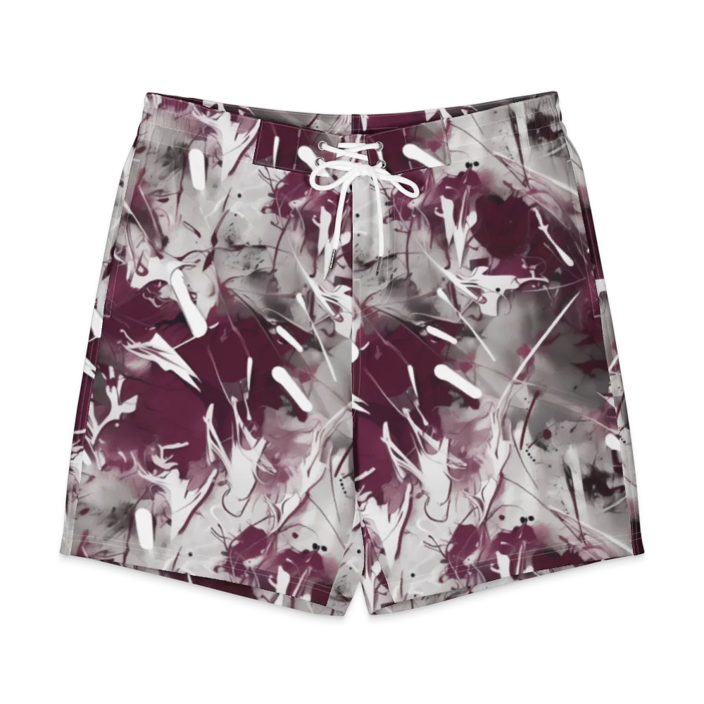 Burgundy Static on Men's Board Shorts — Front