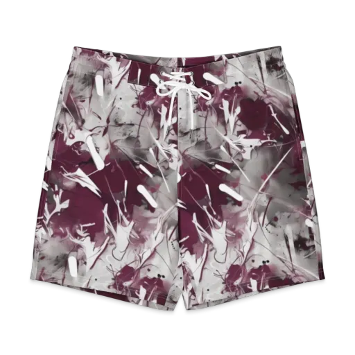 Burgundy Static on a Men's Board Shorts