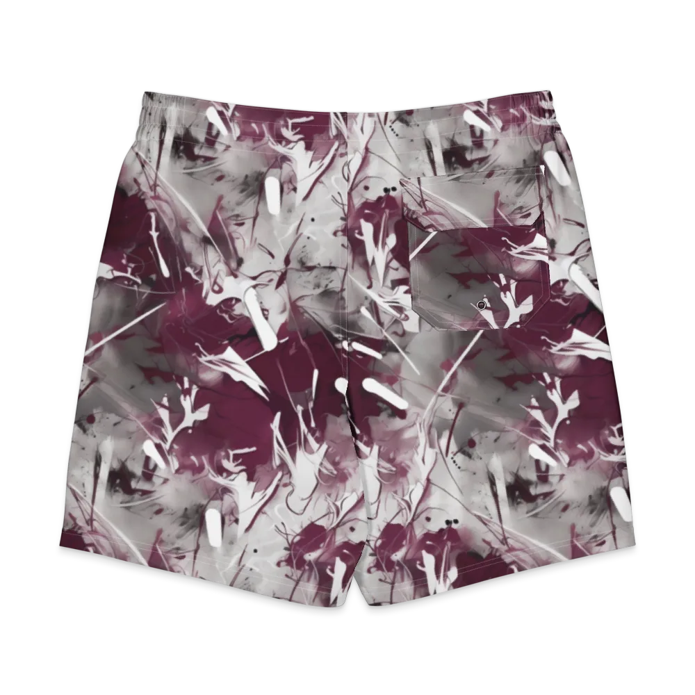 Burgundy Static on Men's Board Shorts — Back