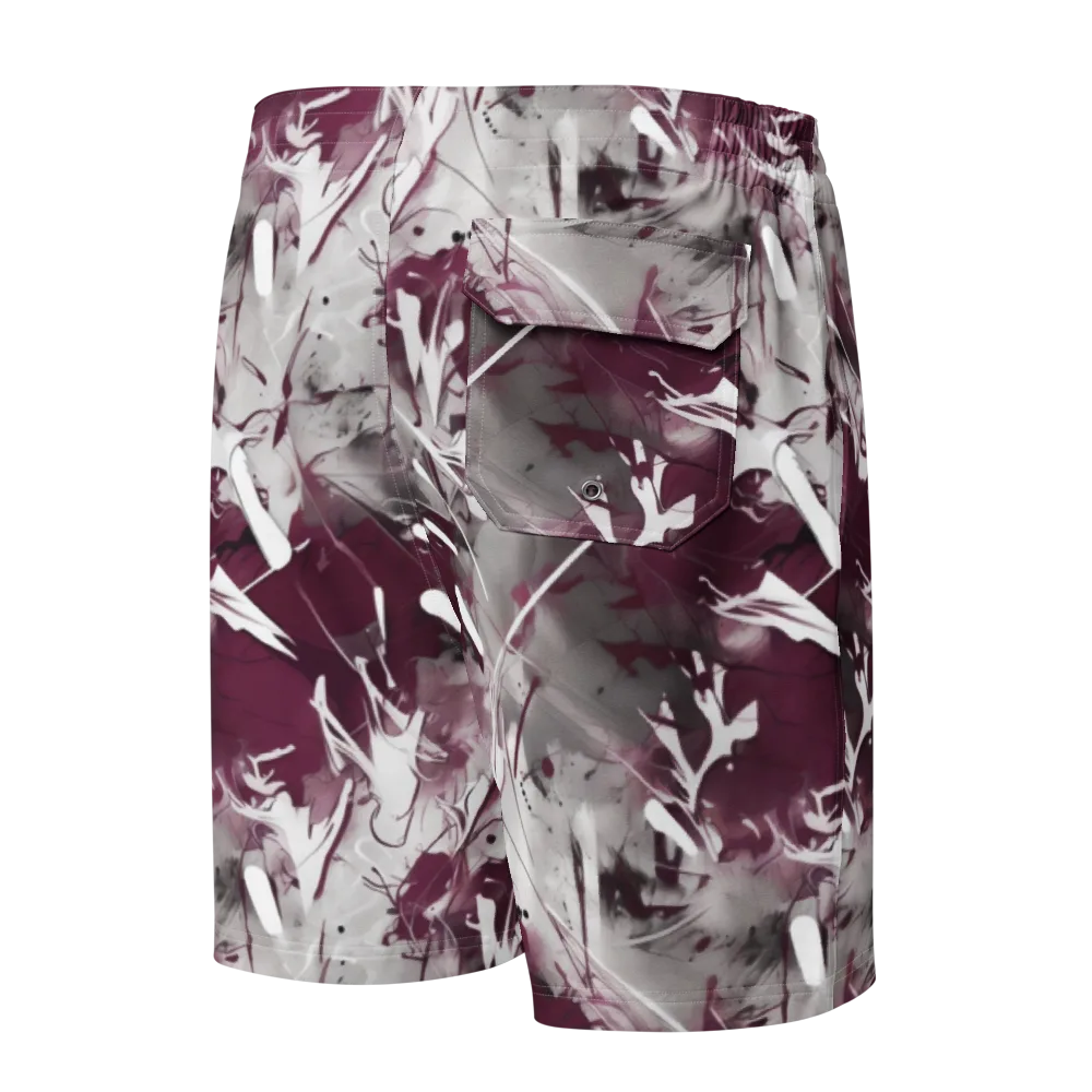 Burgundy Static on Men's Board Shorts — Back