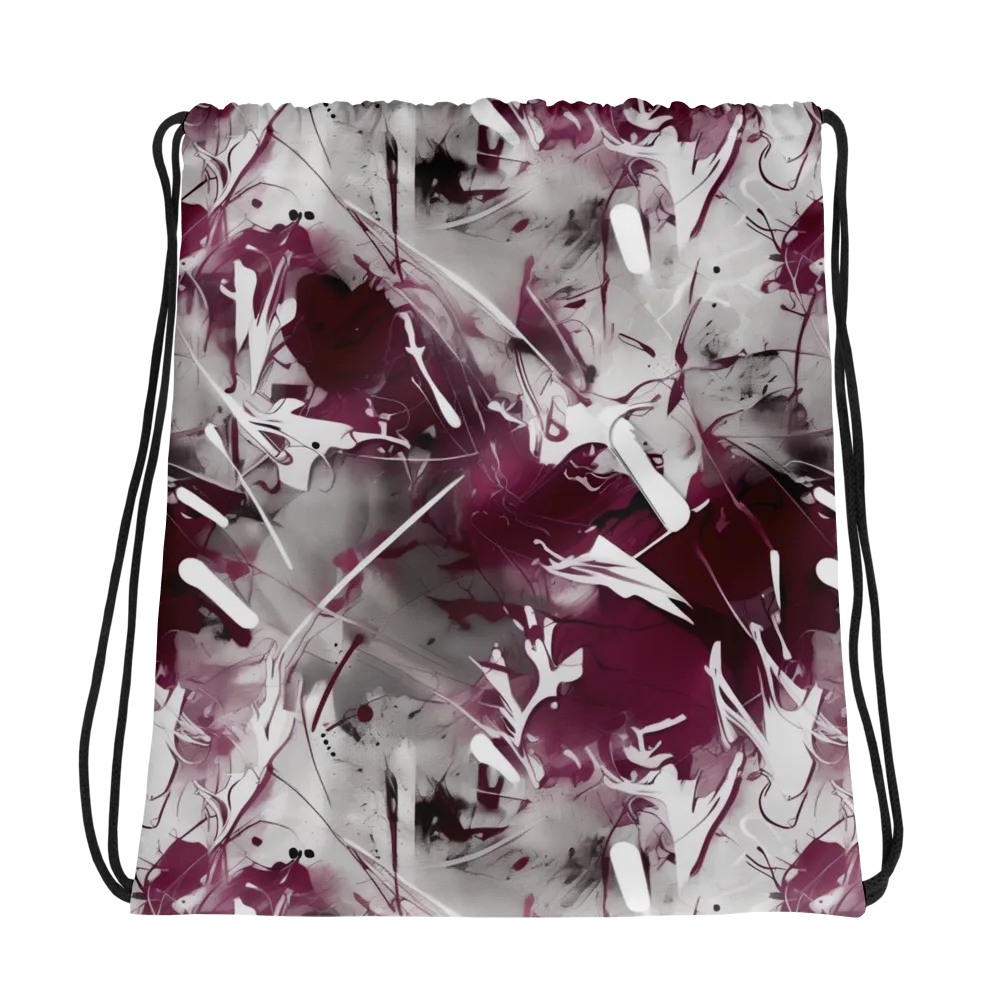 Burgundy Static on Drawstring Bag — Photo