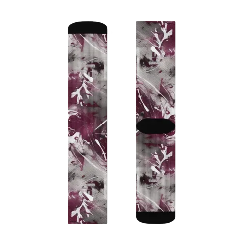 Burgundy Static on a Socks