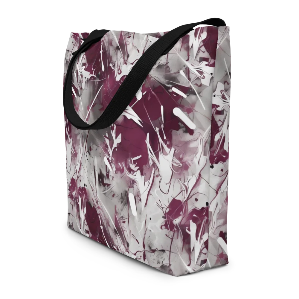 Burgundy Static on Large Tote Bag W/ Pocket — Front