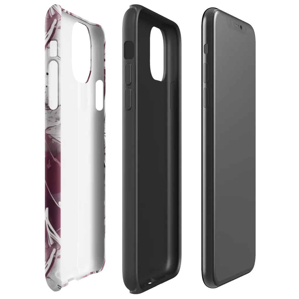 Burgundy Static on Tough Case for iPhone® — Right