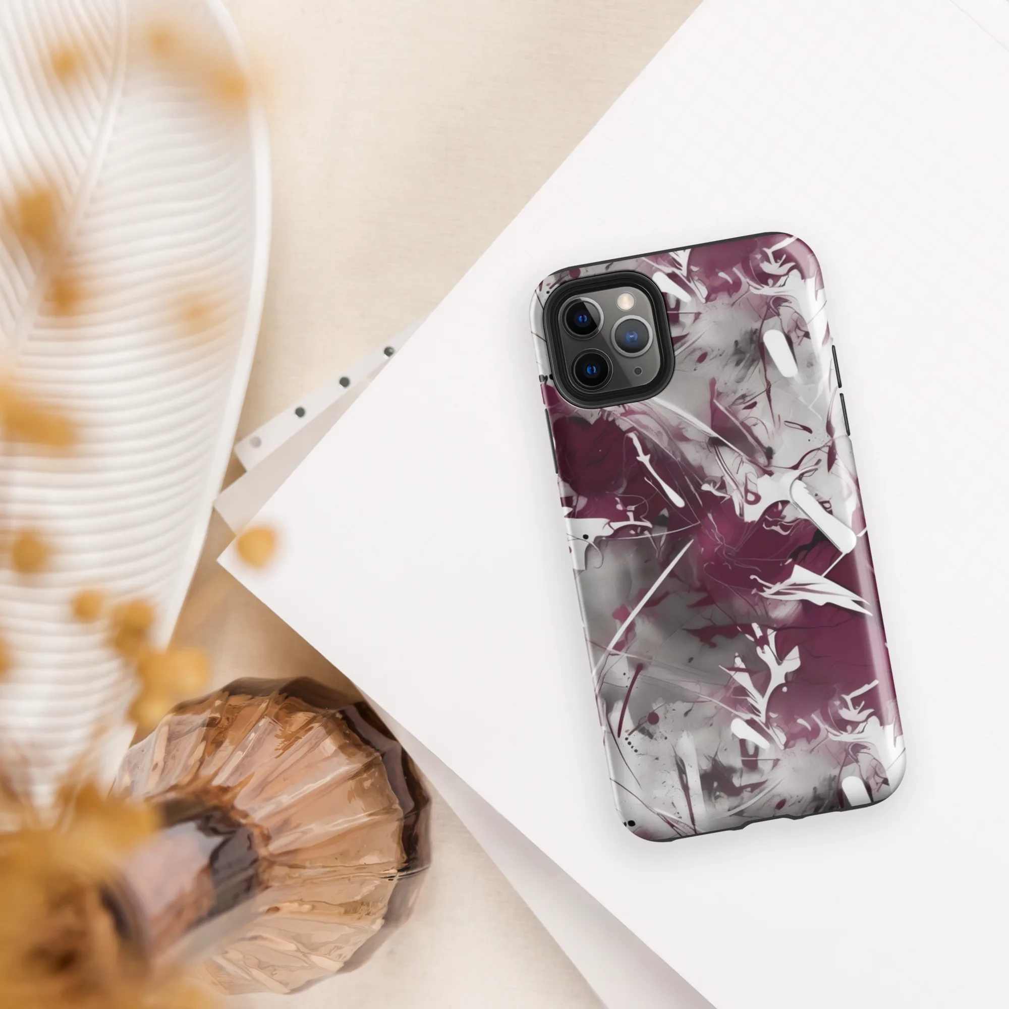 Burgundy Static on Tough Case for iPhone® — Front