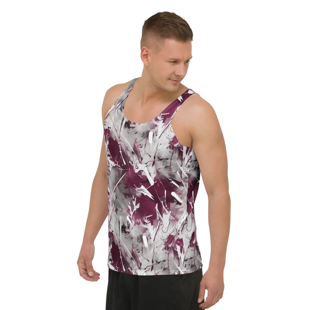 Burgundy Static on Men's Tank Top — Left Front