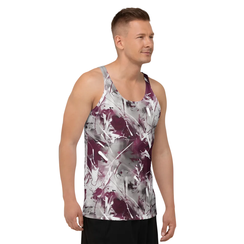 Burgundy Static on Men's Tank Top — Right Front