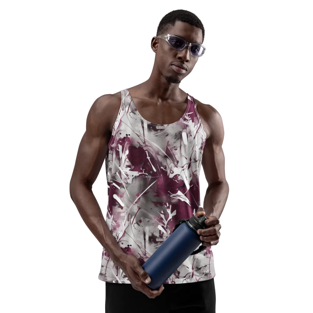 Burgundy Static on Men's Tank Top — Front