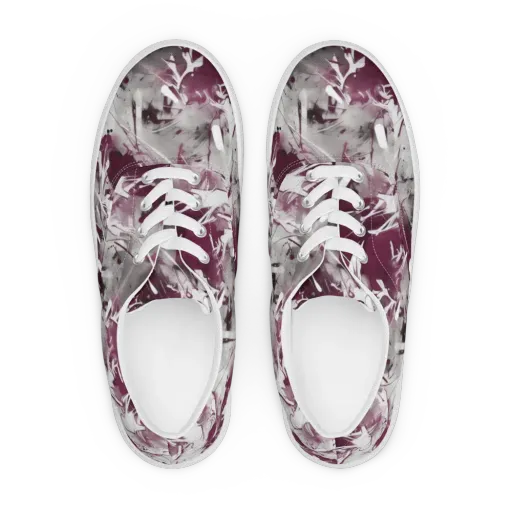 Burgundy Static on a Men's Lace-Up Canvas Shoes