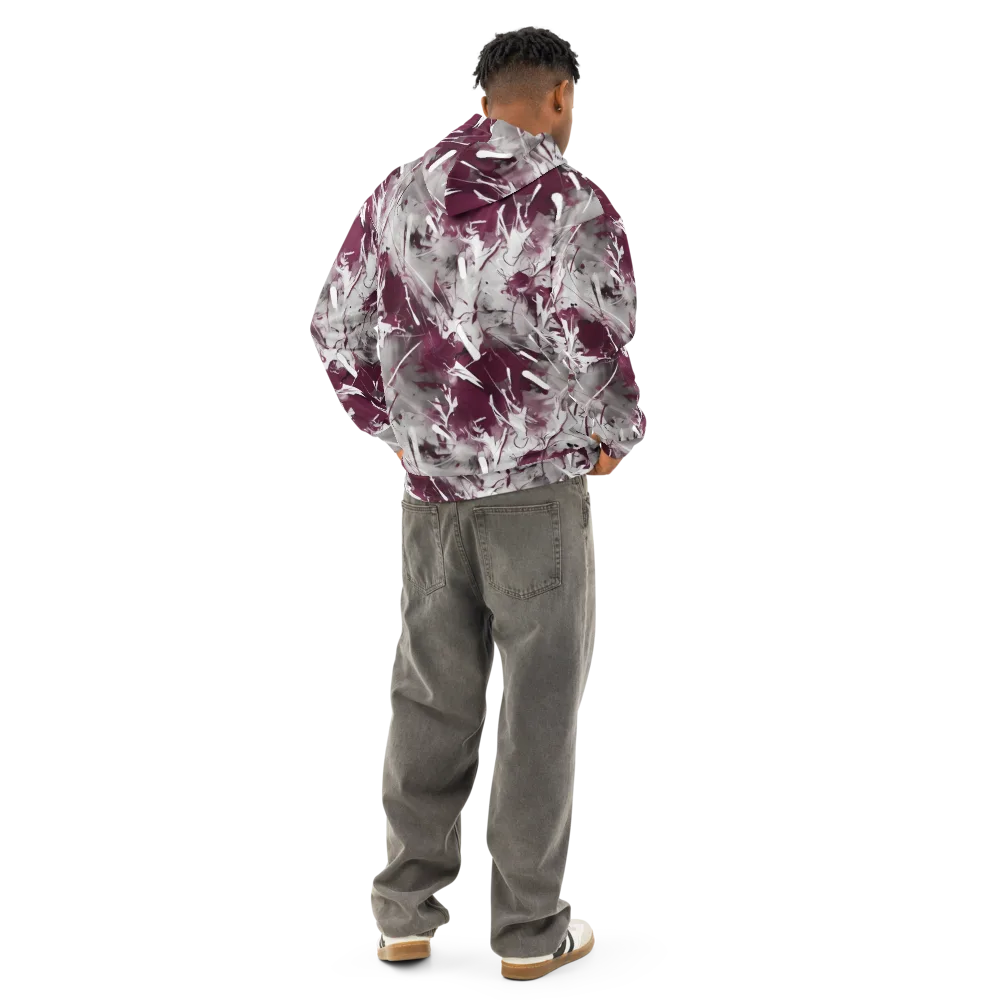 Burgundy Static on Cotton Hoodie — Back