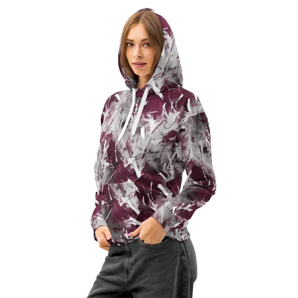 Burgundy Static on Cotton Hoodie — Left Front