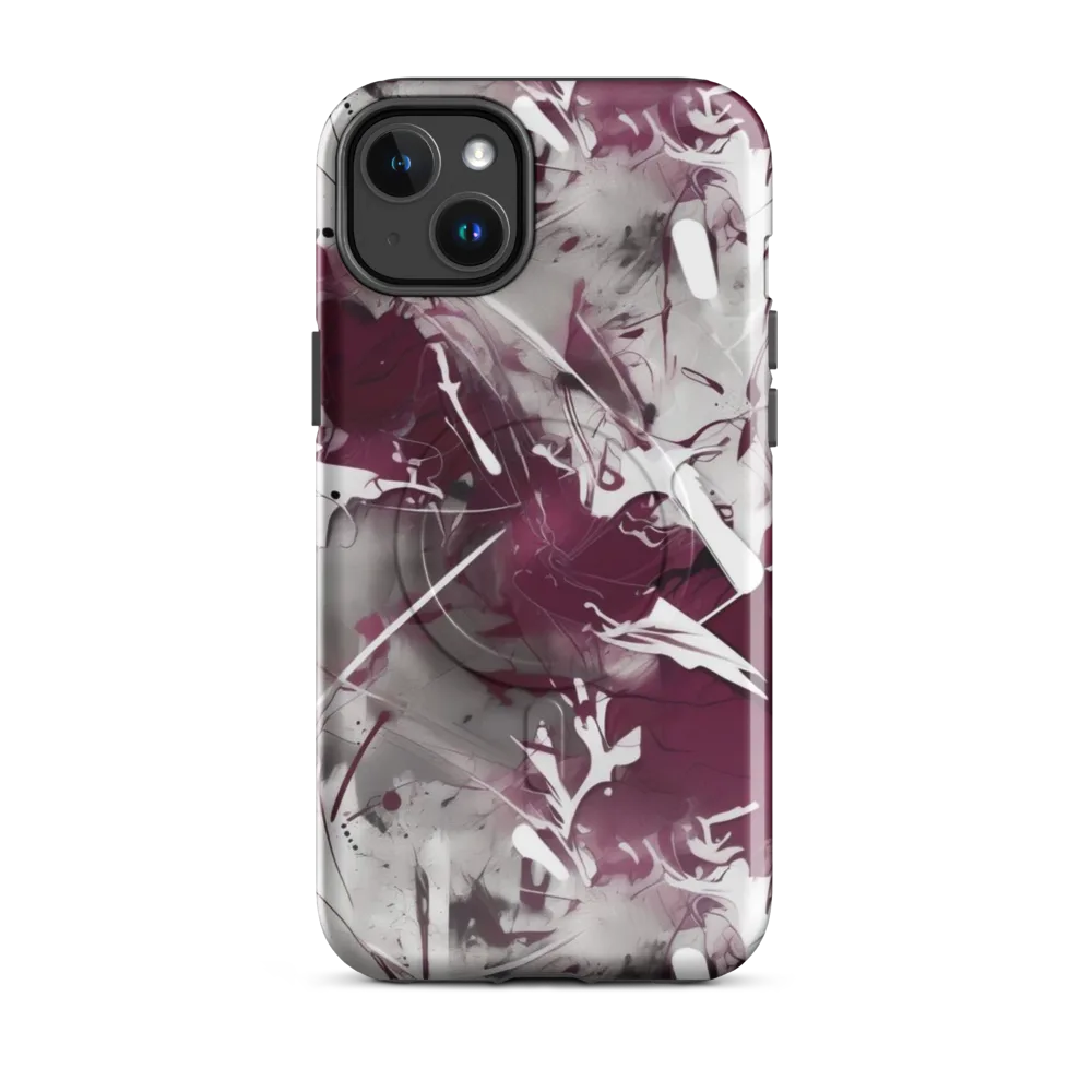 Burgundy Static on MagSafe Tough Case for iPhone® — Front