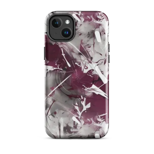 Burgundy Static on a MagSafe Tough Case for iPhone®