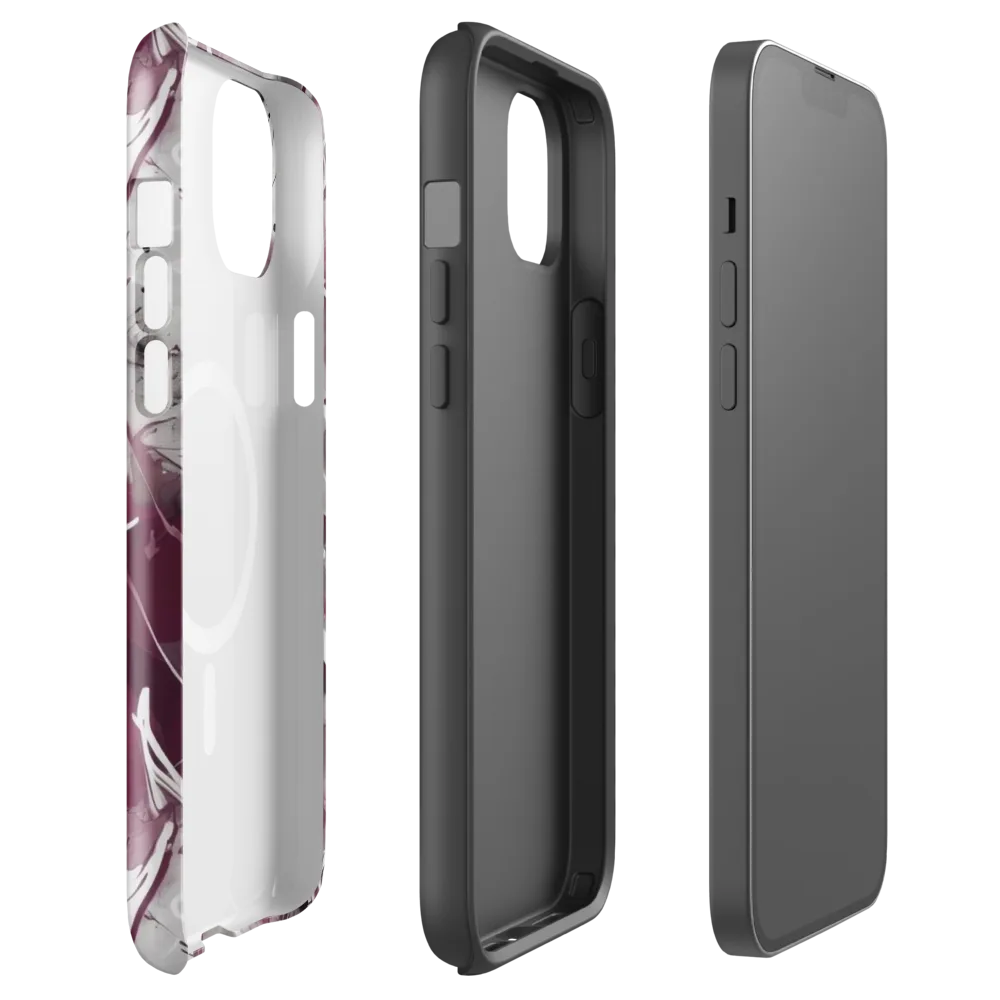 Burgundy Static on MagSafe Tough Case for iPhone® — Front