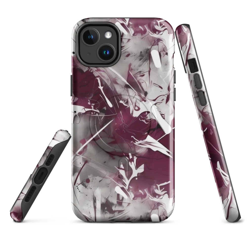 Burgundy Static on MagSafe Tough Case for iPhone® — Front