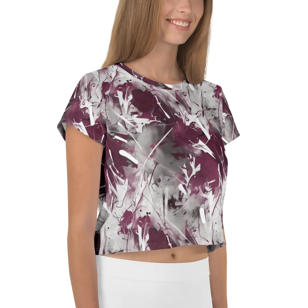 Burgundy Static on Crop Tee — Right