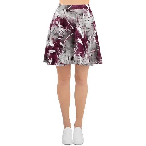 Burgundy Static on a Skater Skirt