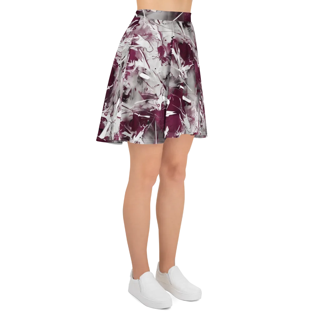 Burgundy Static on Skater Skirt — Right