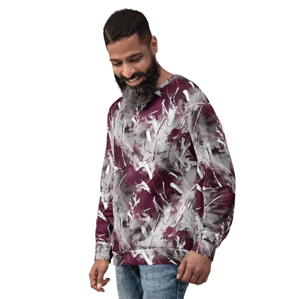 Burgundy Static on Sweatshirt — Left Front