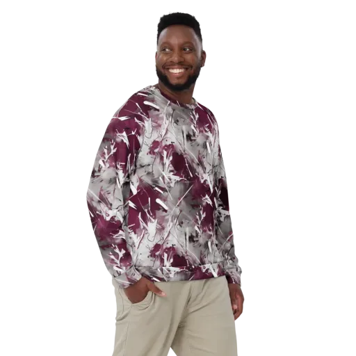 Burgundy Static on a Sweatshirt