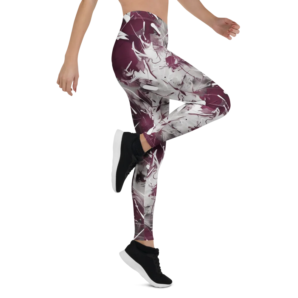 Burgundy Static on Leggings — Right