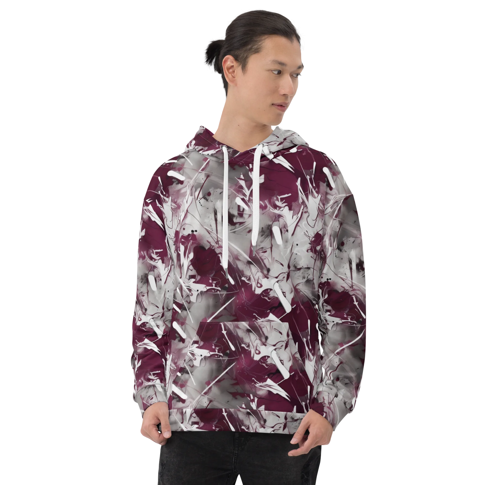 Burgundy Static on Hoodie — Front