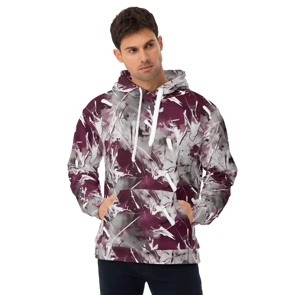 Burgundy Static on Hoodie — Front