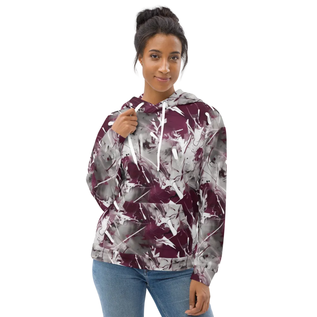 Burgundy Static on Hoodie — Front