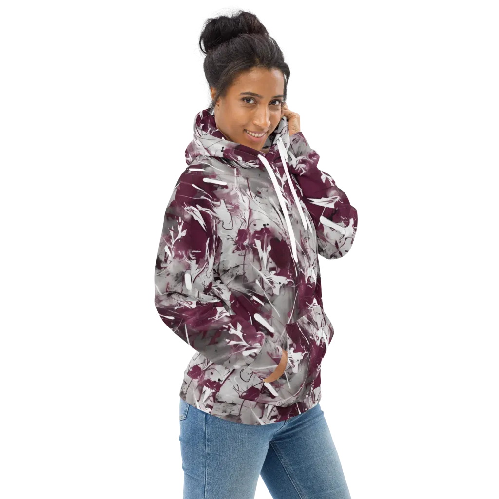 Burgundy Static on Hoodie — Right