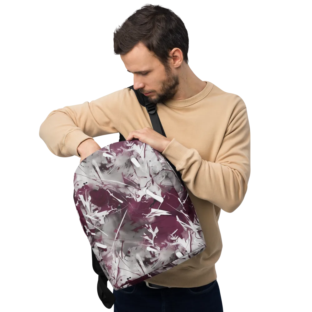 Burgundy Static on Minimalist Backpack — Front