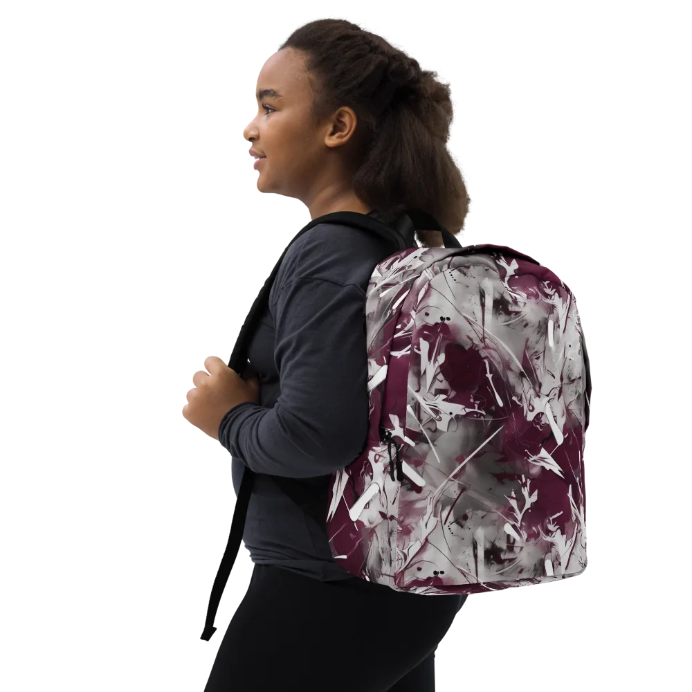 Burgundy Static on Minimalist Backpack — Right Front